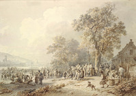 AA 050
<br/>
Het afscheidnemen der Schutters, 1831
<br/>
<em>Koekkoek, Barend Cornelis (1803 - 1862)</em>